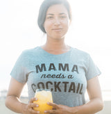 Womens Mama Needs A Cocktail T shirt Funny Mom Life Graphic Sarcastic Cute tee