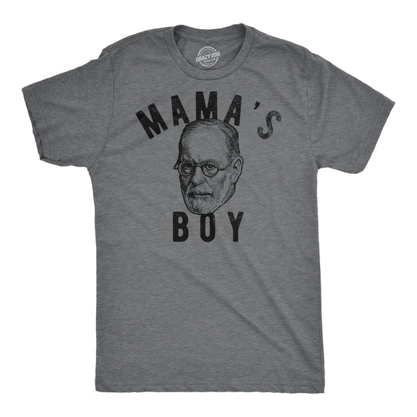 Mens Funny T Shirts Mama's Boy Sigmund Freud Sarcastic Graphic Tee For Men