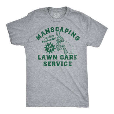 Mens Funny T Shirts Manscaping Lawn Care Service Sarcastic Graphic Tee For Men