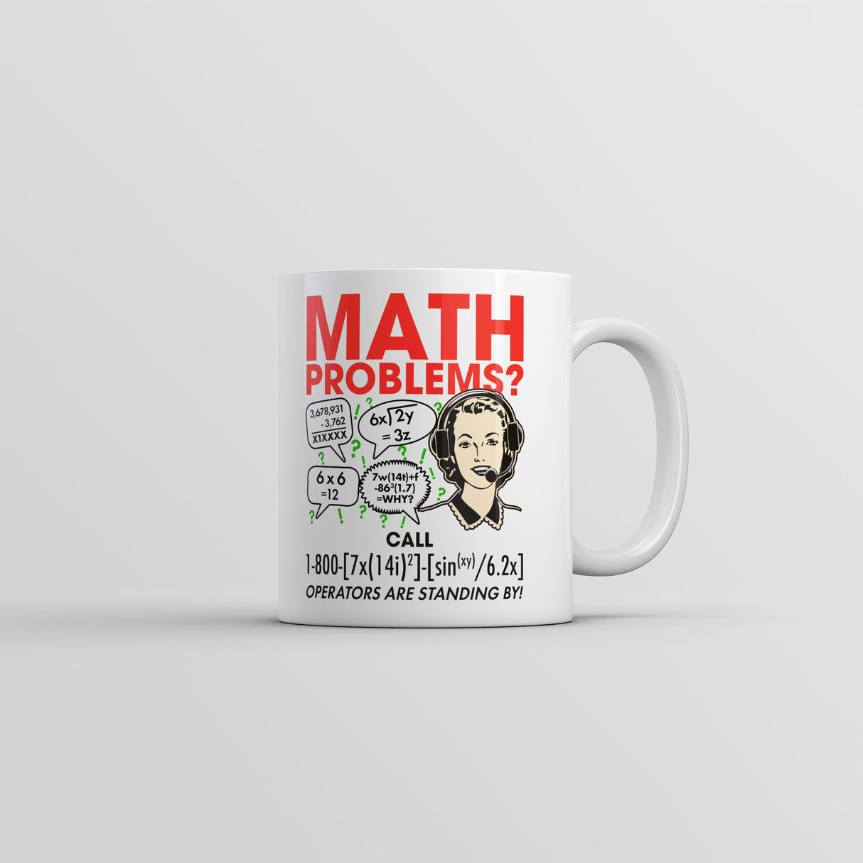 Math Problems Mug Funny Sarcastic Nerdy Graphic Coffee Cup-11oz