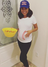 Maternity Baseball Laces Pregnancy T Shirt Novelty Sports Baby Bump Tee