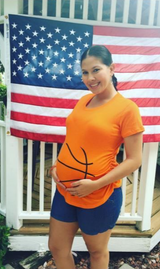 Maternity Basketball Bump Announcement Funny Pregnancy Gift Tee for Ladies