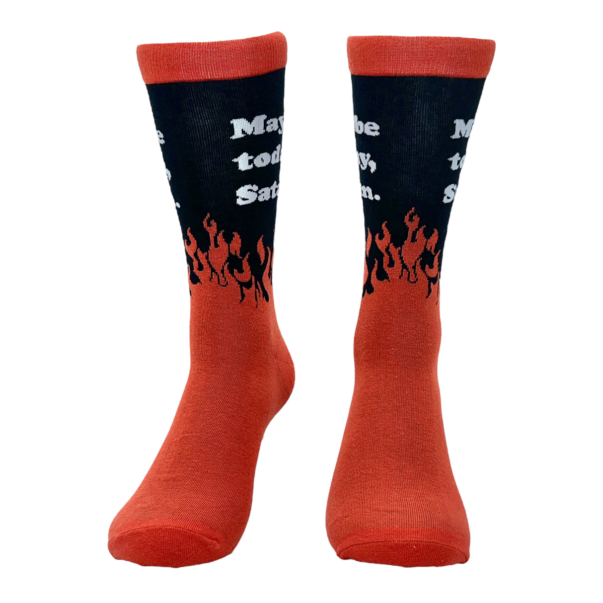 Men's Maybe Today Satan Socks Funny Devil Death Hell Joke Footwear