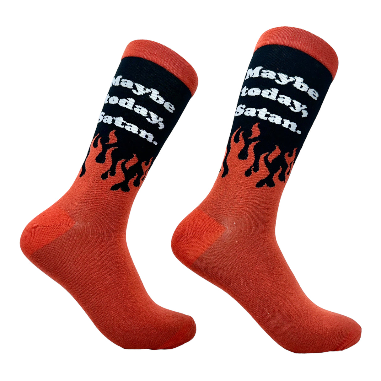 Men's Maybe Today Satan Socks Funny Devil Death Hell Joke Footwear