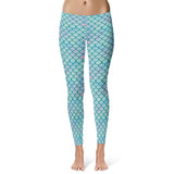 Womens Mermaid Leggings Cute Funny Ocean Lover Fish Scales Novelty Yoga Pants For Ladies