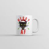 Merry AF Mug Funny Christmas Kitten Graphic Coffee Cup-11oz