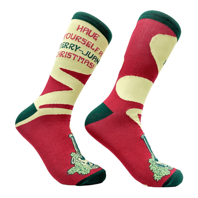 Women's Have Yourself A Merry Juana Christmas Socks Funny 420 Xmas Weed Smokers Footwear