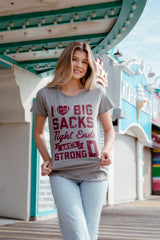 Womens I Love Big Sacks Tight Ends And A Strong D Tshirt Funny Football Tee