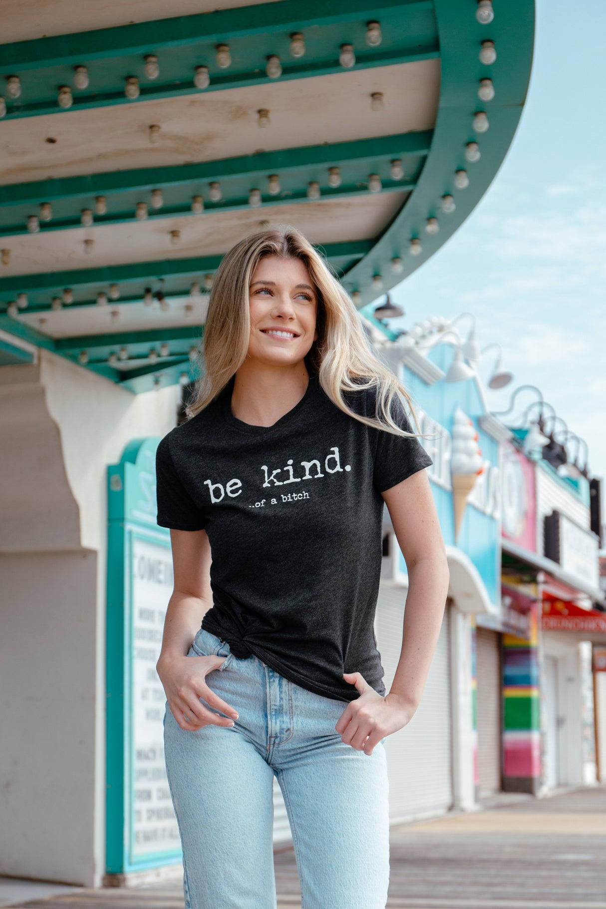 Womens Be Kind Of A Bitch Tshirt Funny Advice Offensive Novelty Graphic Tee For Ladies