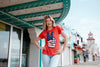 Womens Peace Sign American Flag Tshirt 4th Of July USA Patriotic Party Graphic Tee