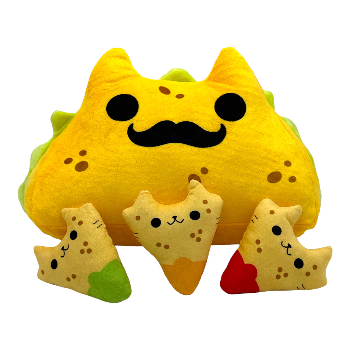 Mister Taco Cat Dog Toy Funny Cute Mexican Food Stuffed Chew Toy With Puzzle Treat Compartments and Reattachable Covers - Rip and Reveal Interactive Chew