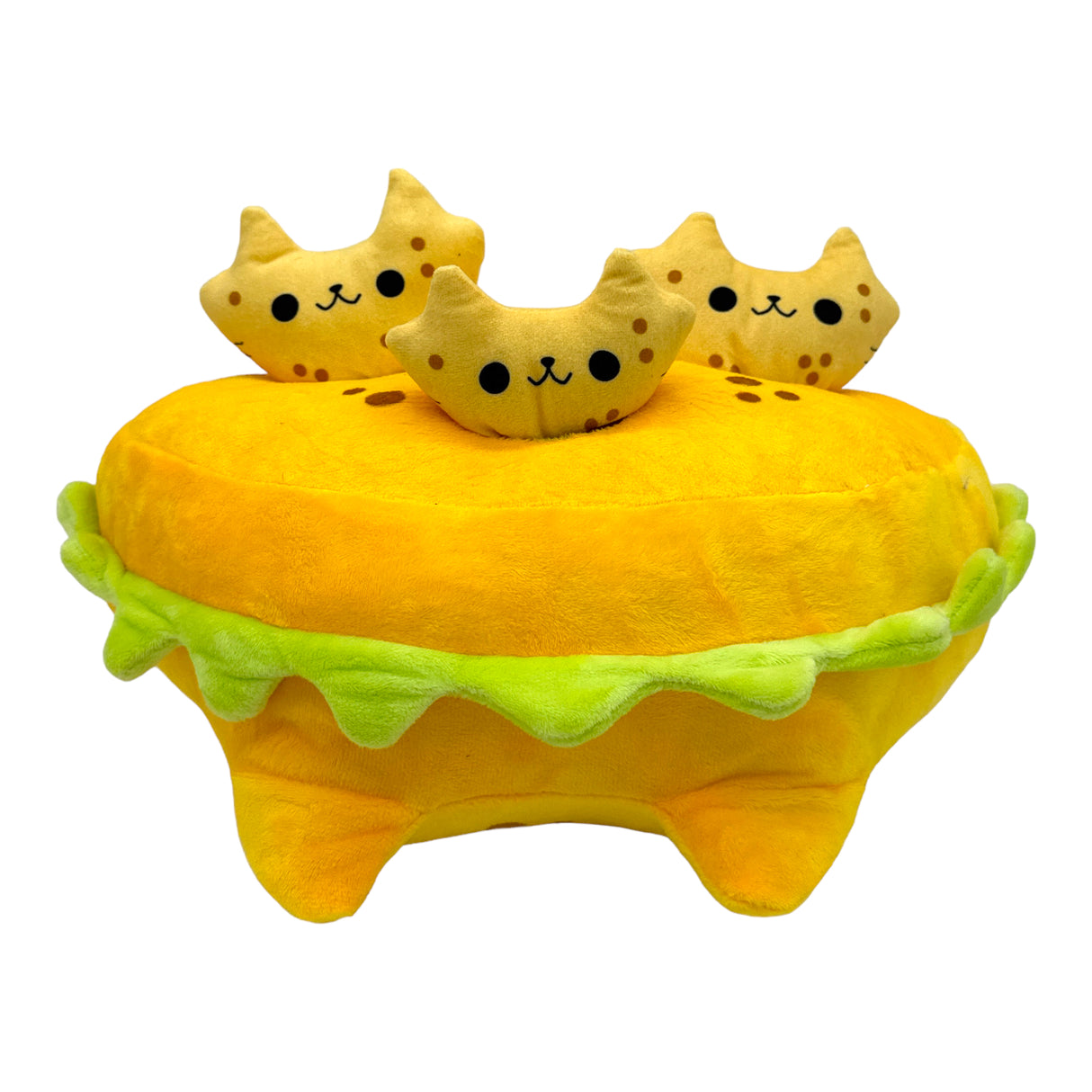 Mister Taco Cat Dog Toy Funny Cute Mexican Food Stuffed Chew Toy With Puzzle Treat Compartments and Reattachable Covers - Rip and Reveal Interactive Chew