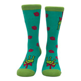 Kiss Me Under The Mistletoad Socks Funny Xmas Mistletoe Toad Joke Footwear