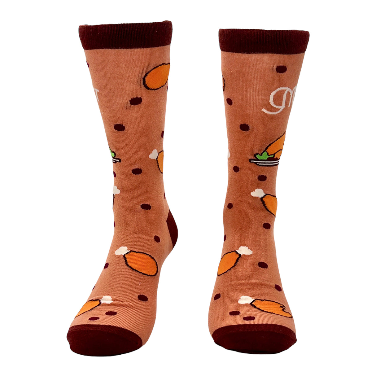 Men's Moist Socks Funny Thanksgiving Turkey Dinner Novelty Joke Footwear