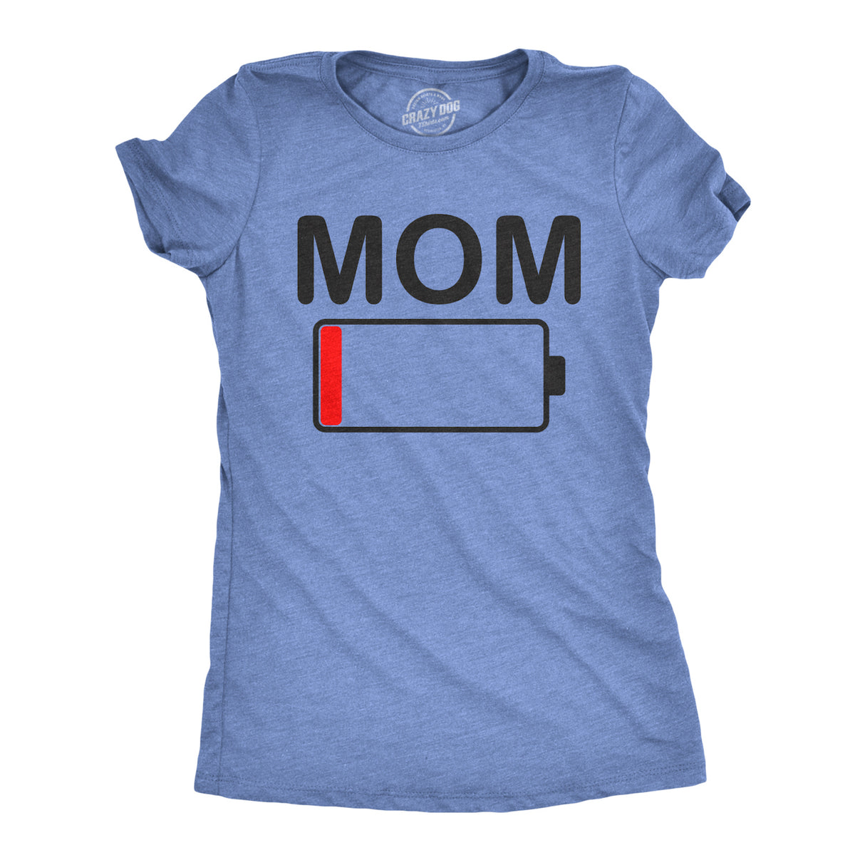 Womens Mom Battery Low Funny Sarcastic Graphic Tired Parenting Mother T shirt