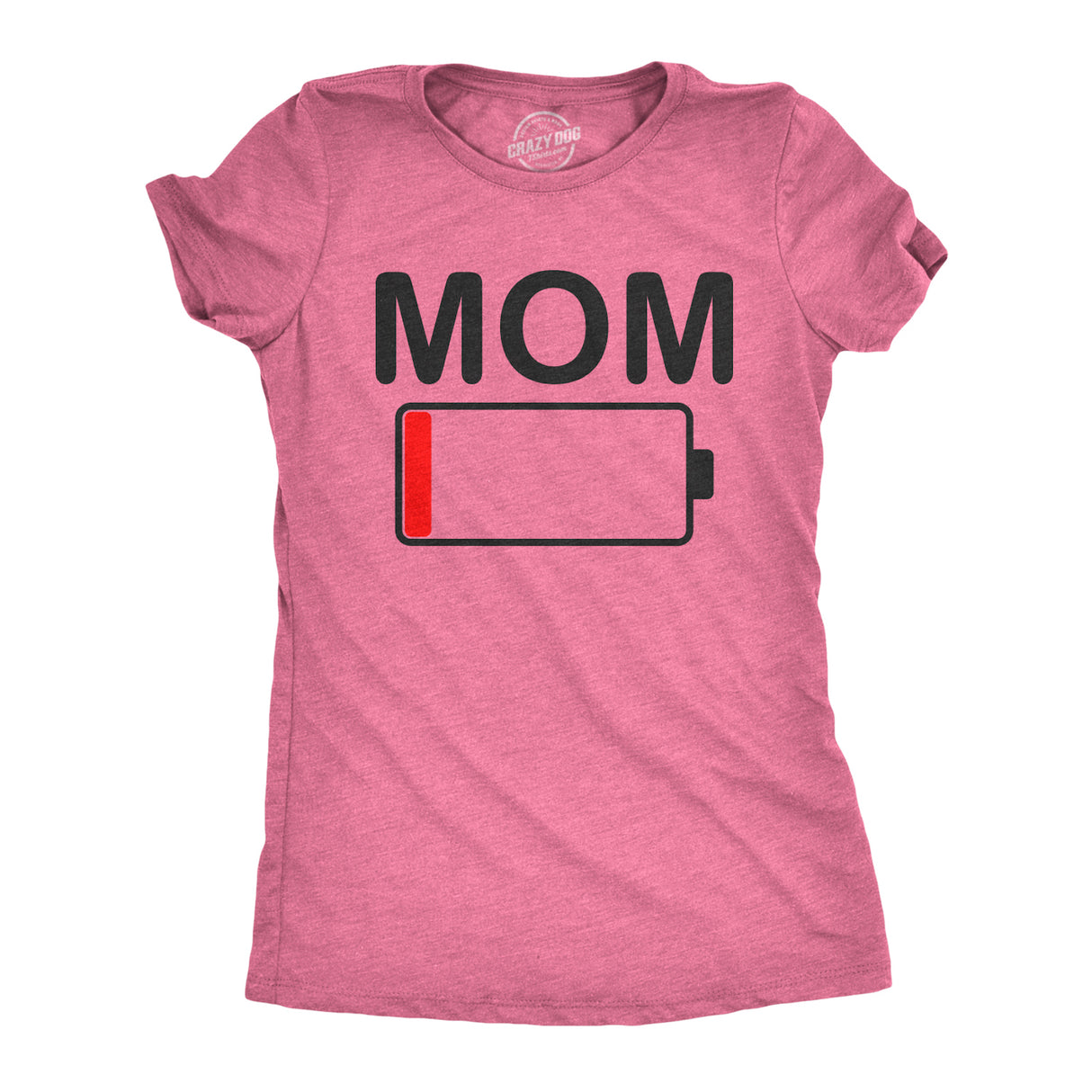 Womens Mom Battery Low Funny Sarcastic Graphic Tired Parenting Mother T shirt