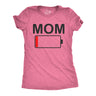 Womens Mom Battery Low Funny Sarcastic Graphic Tired Parenting Mother T shirt