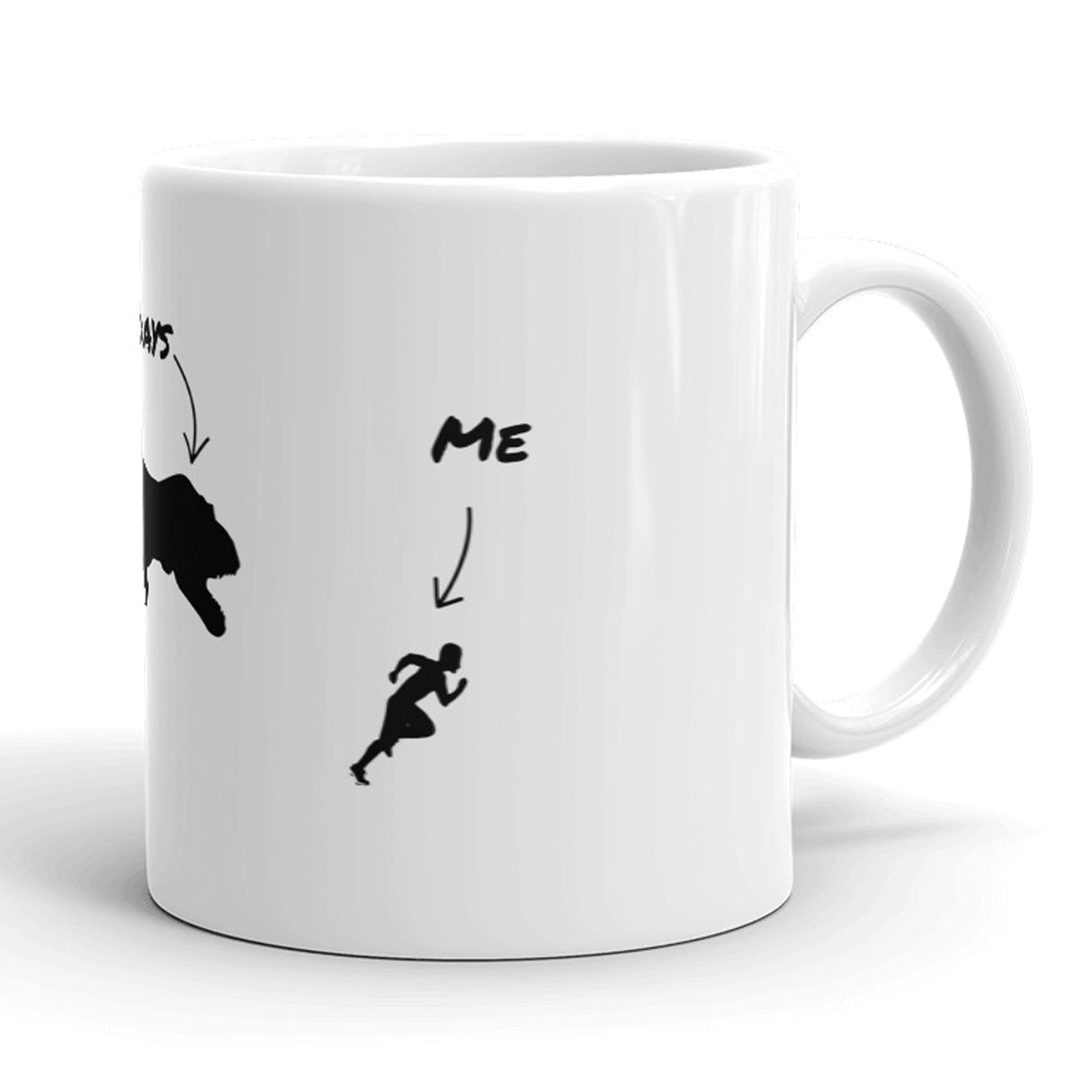 Mondays and Me Funny T-Rex Dinosaur Running Ceramic Coffee Drinking Mug  - 11oz