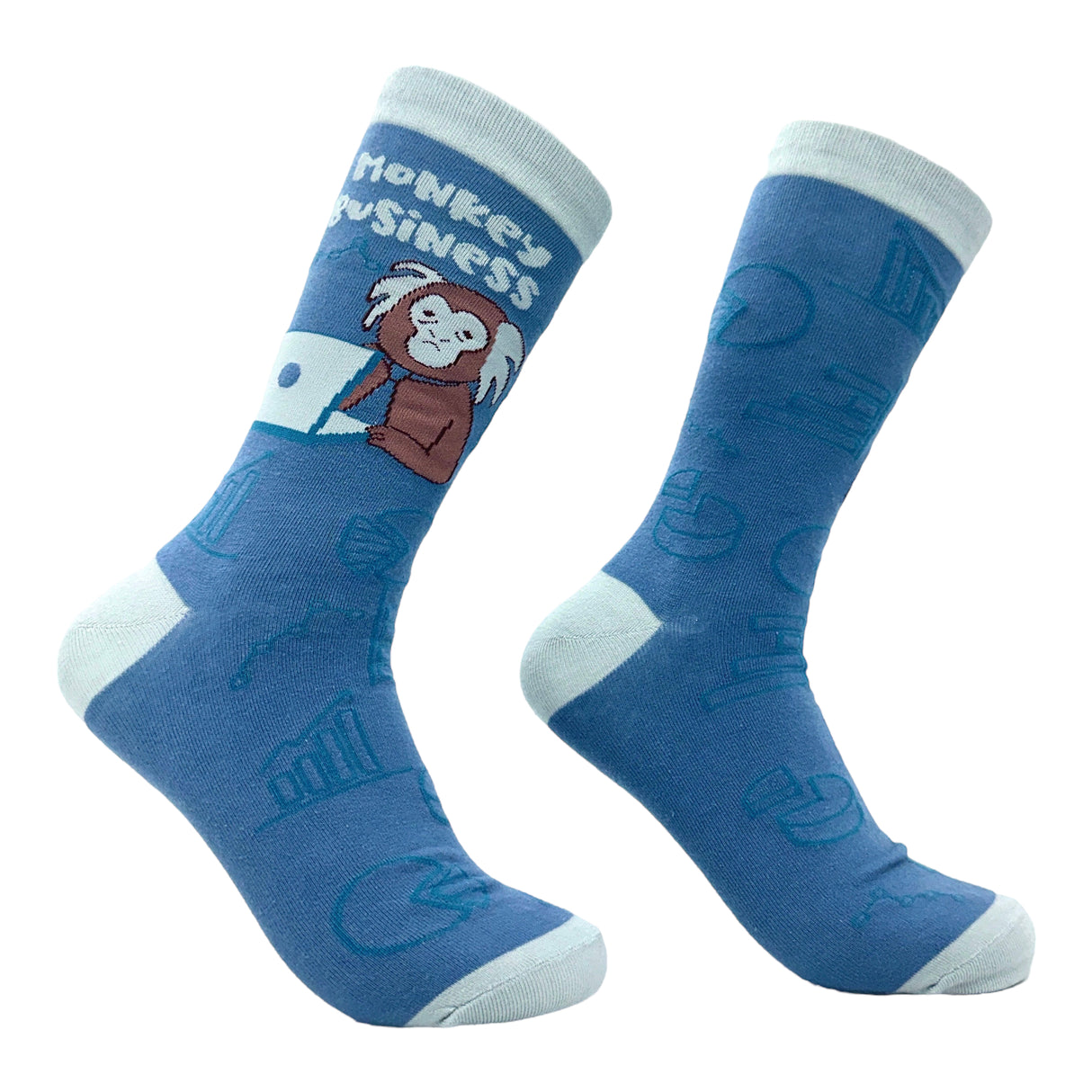 Men's Monkey Business Socks Funny Ape Office Work Employee Joke Footwear