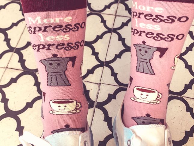 Women's Espresso Depresso Socks Funny Cute Coffee Cup Pot Graphic Novelty Footwear