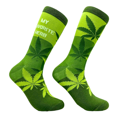 Women's My Favorite Herb Socks Funny 420 Weed Leaf Pot Smoke Lovers Footwear