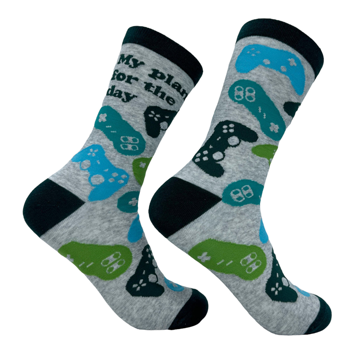 Women's My Plan for The Day Socks Funny Video Game Controller Footwear