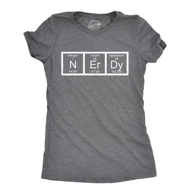 Womens Nerdy Periodic Table T Shirt Funny Science Dork Geek Tee for Ladies