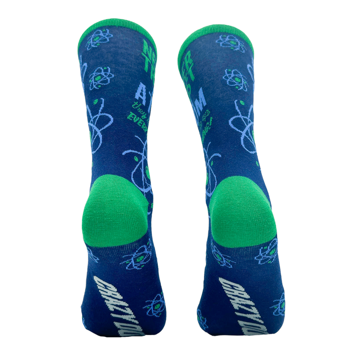 Women's Never Trust An Atom They Make Up Everything Socks Funny Nerdy Science Joke Footwear