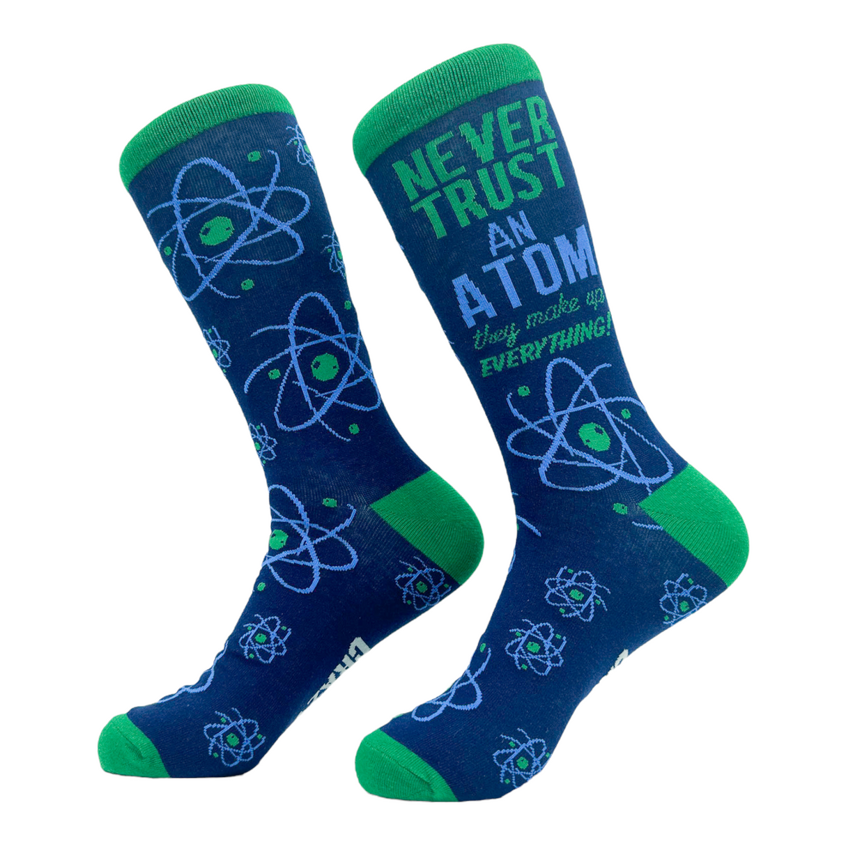 Women's Never Trust An Atom They Make Up Everything Socks Funny Nerdy Science Joke Footwear