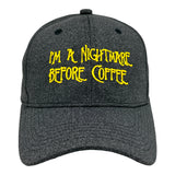 Im A Nightmare Before Coffee Hat Funny Christmas Caffeine Lovers Movie Cap