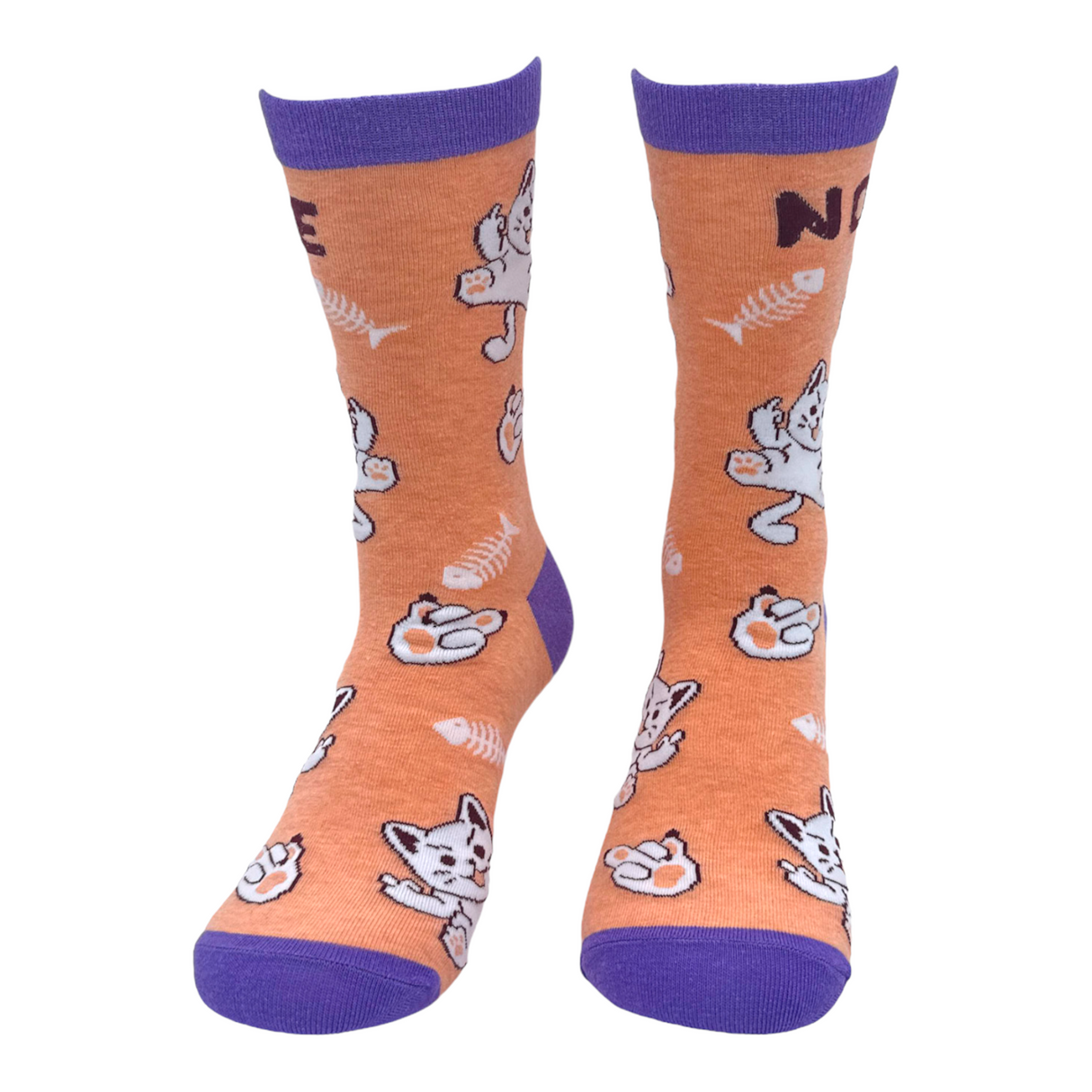 Women's Nope Cat Socks Funny Offensive Kitten Middle Finger Novelty Footwear