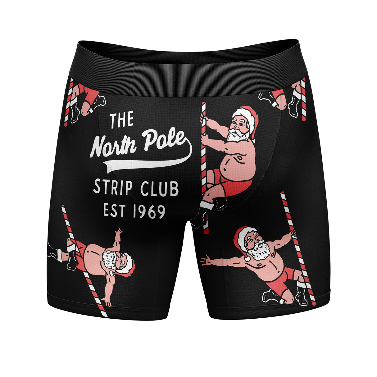 Mens Funny Boxers North Pole Strip Club Sarcastic Christmas Underwear For Men