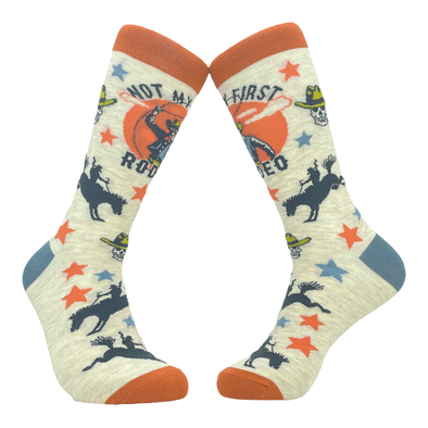 Men's Not My First Rodeo Socks Funny Cowboy Western Sarcastic Novelty Footwear