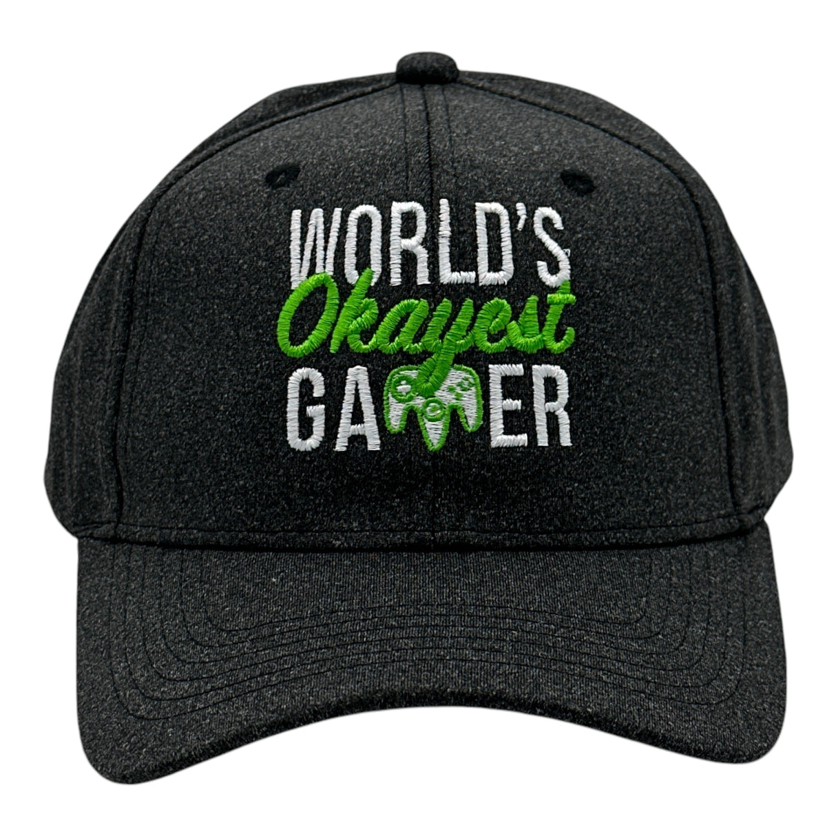 Worlds Okayest Gamer Hat Funny Sarcastic Video Game Graphic Novelty Cap