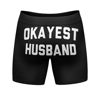 Mens Okayest Husband Boxer Briefs Funny Gift from Wife Humor Novelty Underwear Gag