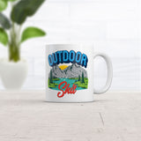 Outdoor Shit Mug Funny Sarcastic Camping Hiking Graphic Novelty Coffee Cup-11oz