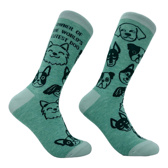 Women's Owner Of The Worlds Cutest Dog Socks Funny Puppy Pet Lovers Footwear