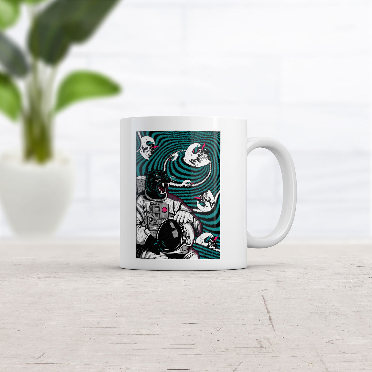 Panther Astronaut Mug Funny Sarcastic Space Graphic Novelty Coffee Cup-11oz