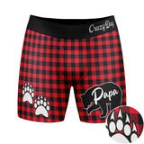 Mens Papa Bear Boxer Briefs Funny Cool Fathers Day Dad Gift Novelty Underwear For Guys