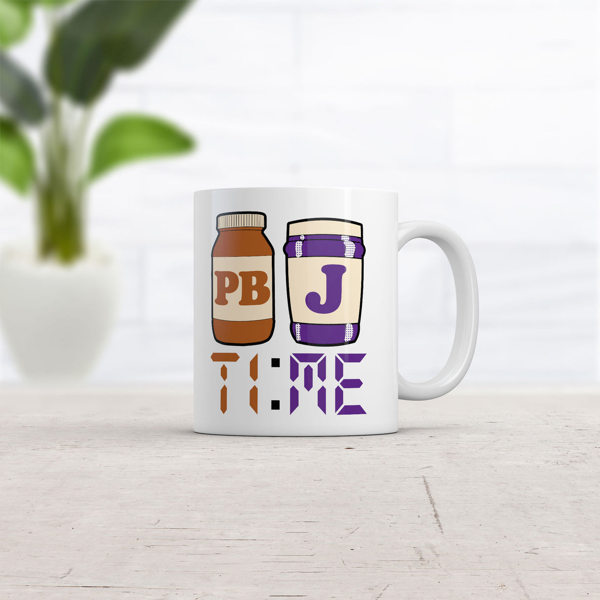 PBnJ Time Mug Funny Sarcastic Peanut Butter and Jelly Graphic Novelty Coffee Cup-11oz