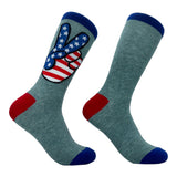 Women's USA Peace Hands Socks Funny Awesome Fourth Of July Patriotic Flag Lovers Footwear