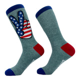 Women's USA Peace Hands Socks Funny Awesome Fourth Of July Patriotic Flag Lovers Footwear