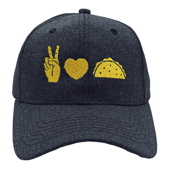 Peace Love Tacos Hat Funny Peaceful Mexican Food Lovers Cap