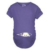 Maternity Baby Peeking T Shirt Funny Pregnancy Tee For Expecting Mothers