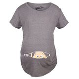 Maternity Baby Peeking T Shirt Funny Pregnancy Tee For Expecting Mothers