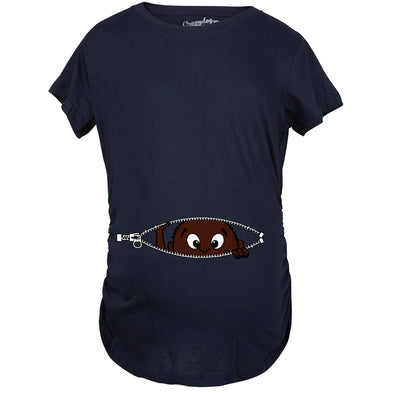 Maternity African American Baby Peeking Funny T shirts Pregnancy Annoucement T shirt