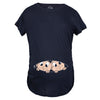 Maternity Peeking Twins T Shirt Cute New Baby Announcement Reveal Pregnancy Tee