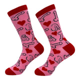 Women's Penises and Hearts Socks Funny Offensive Naughty Dick Footwear