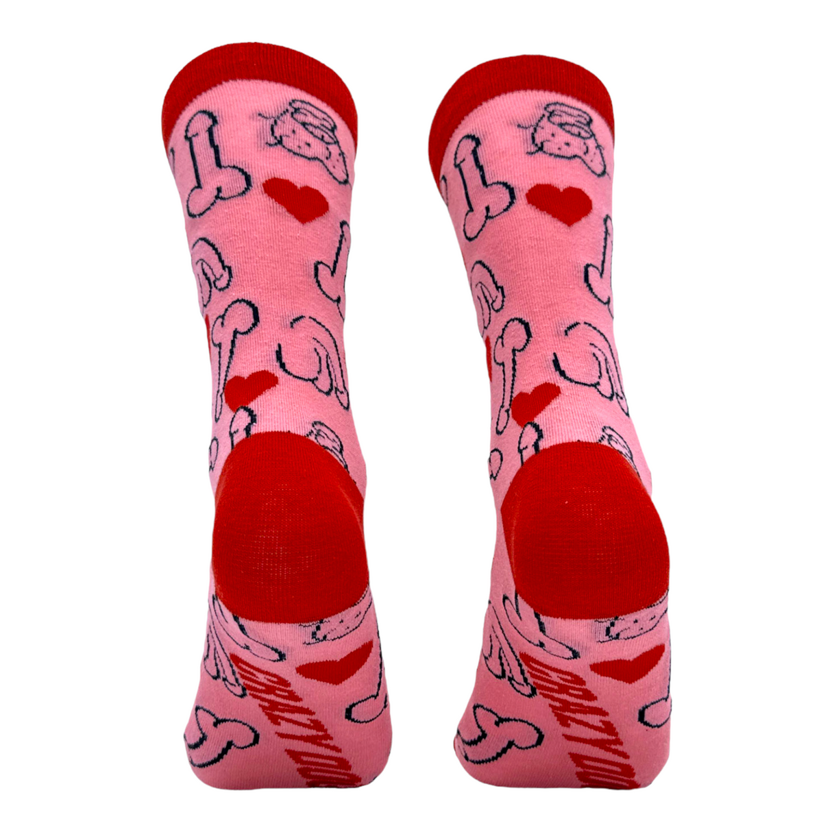 Women's Penises And Hearts Socks Funny Offensive Naughty Dick Footwear