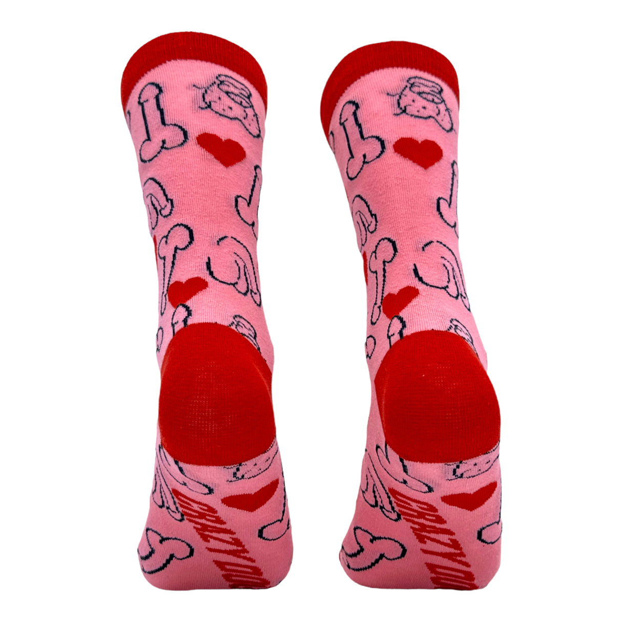 Women's Penises and Hearts Socks Funny Offensive Naughty Dick Footwear